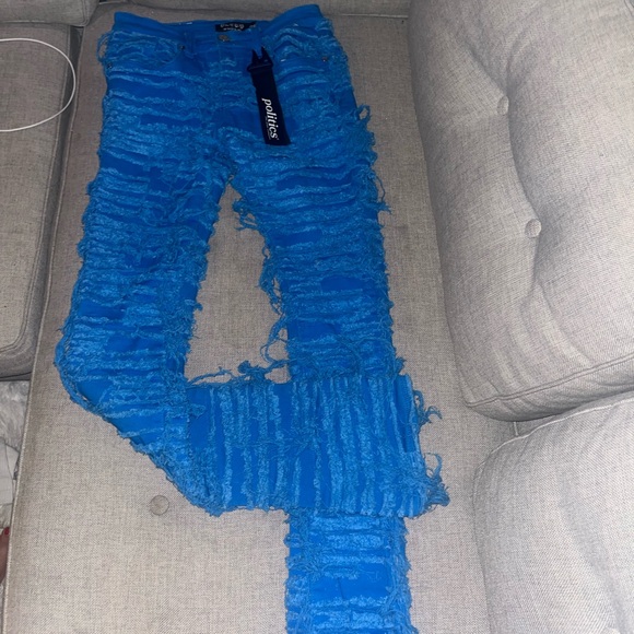 POLITICS JEANS( BLUE THRASHED) - Picture 2 of 4